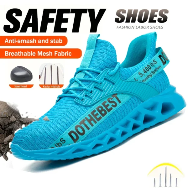 Work sneakers with steel toe for men