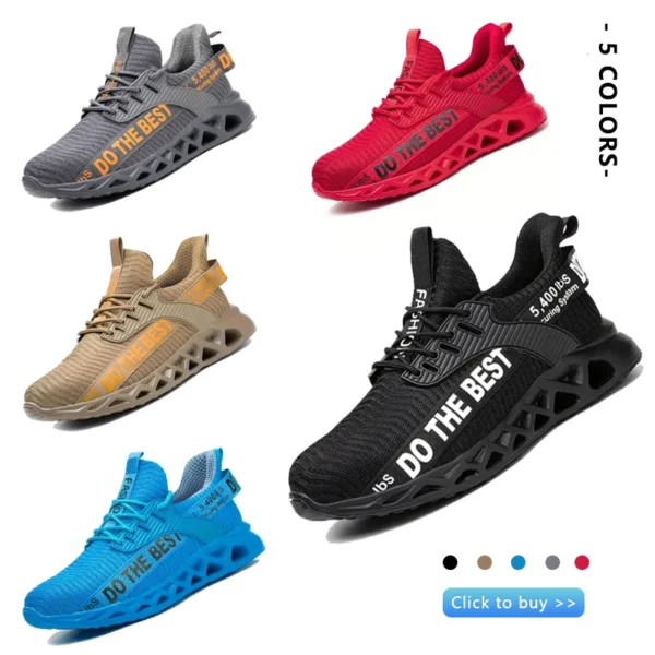 Work sneakers with steel toe for men