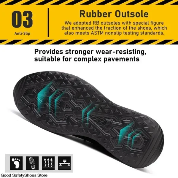 Work sneakers with steel toe for men