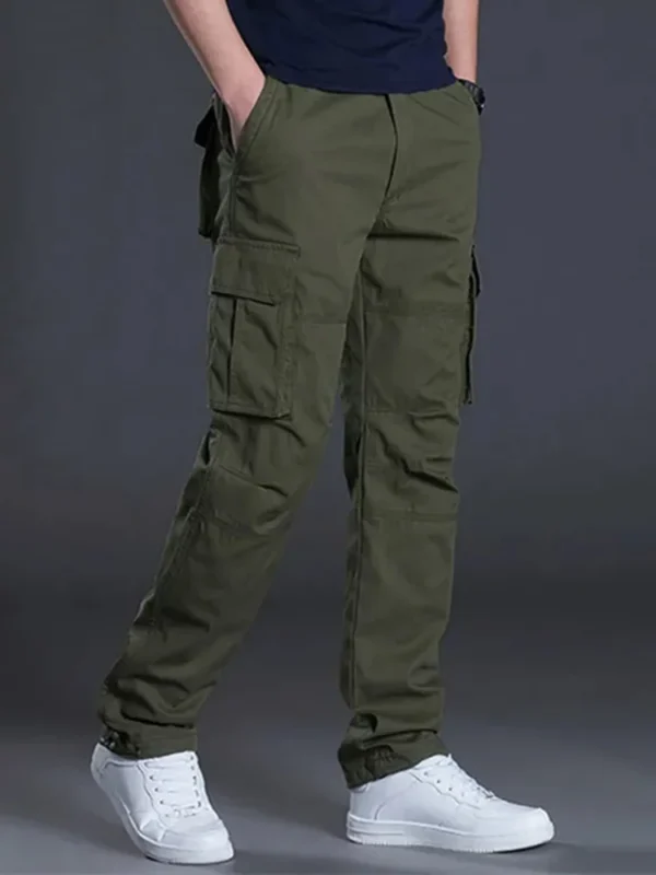 Mens Cotton Cargo Pants – Multi-Pocket Tactical Work Pants - Image 2