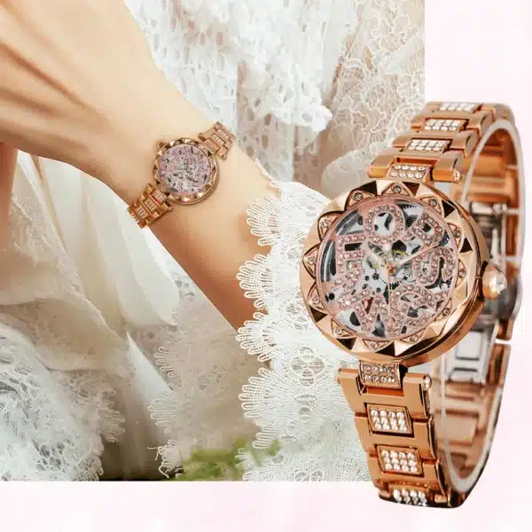 Rose gold women’s watch