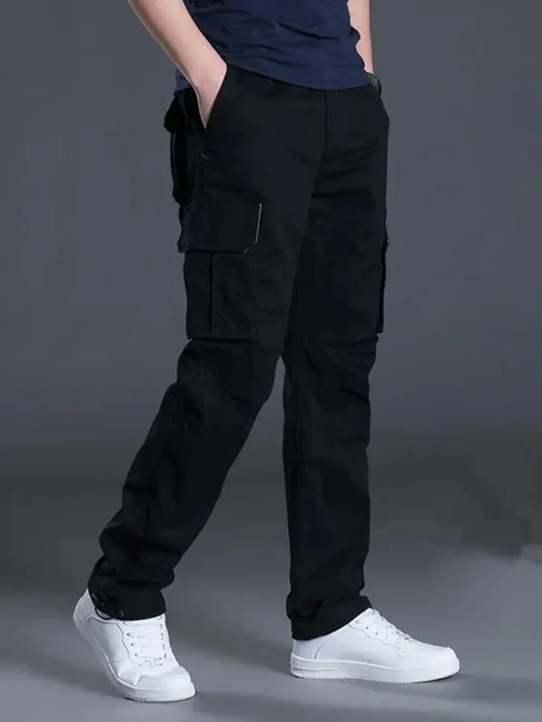 Mens Cotton Cargo Pants – Multi-Pocket Tactical Work Pants - Image 3